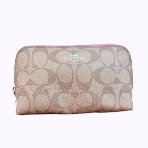 コーチ ポーチ シグネチャー ブラウン