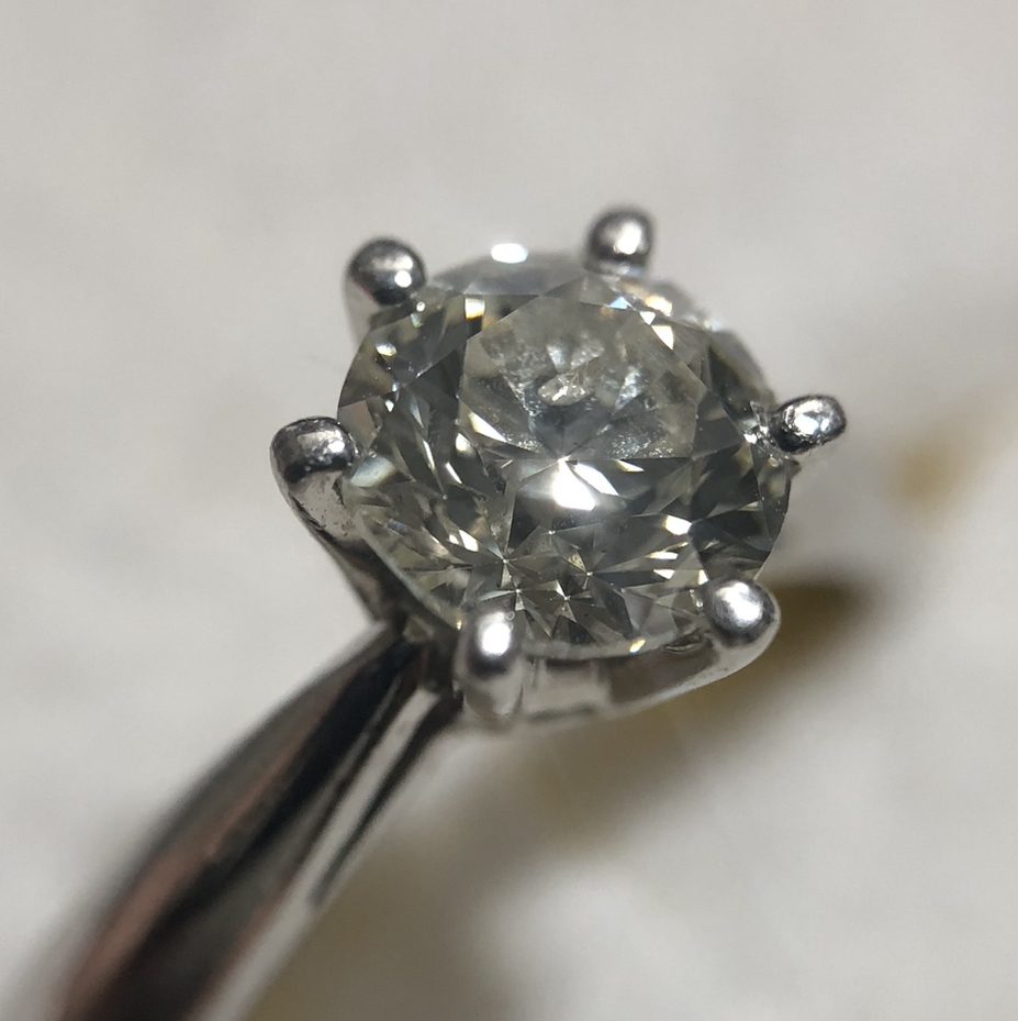 Pt850 プラチナ850天然ダイヤモンド 0.4ct 一文字リング 13号 - リング(指輪)