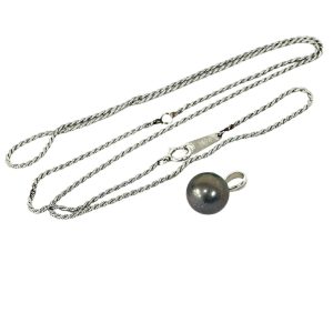 Pt850 パール付きネックレス