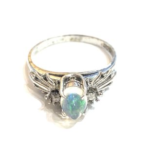 K14 リング メレダイヤモンド 0.3ct オパール