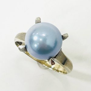 K14WG パール6ct付きリング