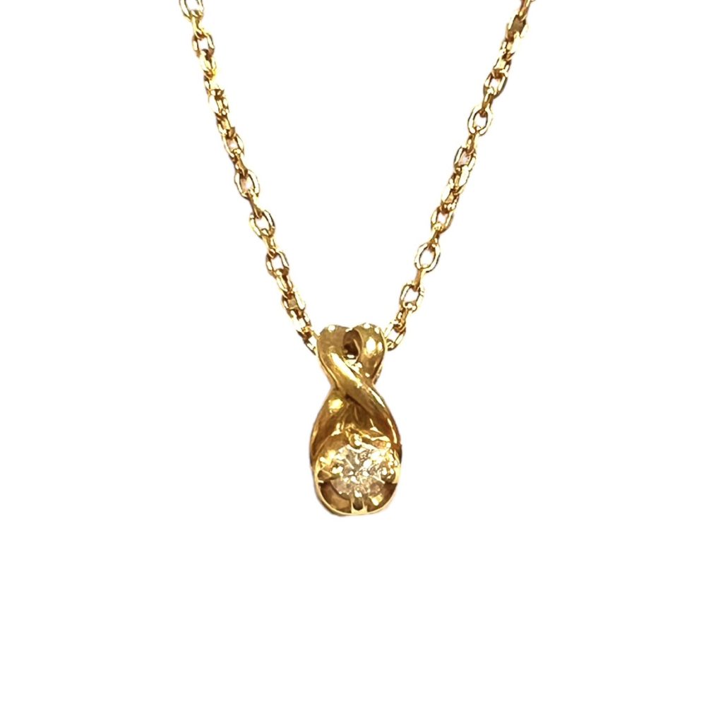 K18YG ダイヤモンド ネックレス 0.09CT K18 メレダイヤ0.09ct  