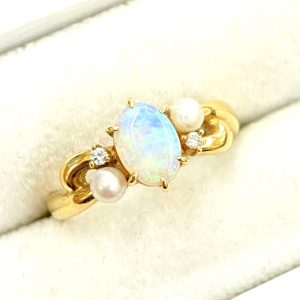 K18 18金 オパール リング