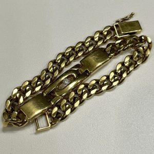 K18 18金 ダイヤモンド付き喜平ブレスレット