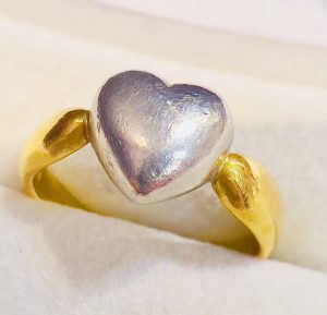 K18 18金 Pt900 プラチナ コンビ リング