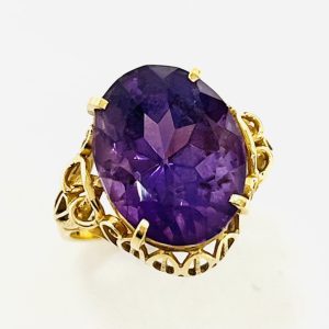 K18 アメシスト6ct付きリング