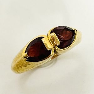 K18 ガーネット2ct付きリング
