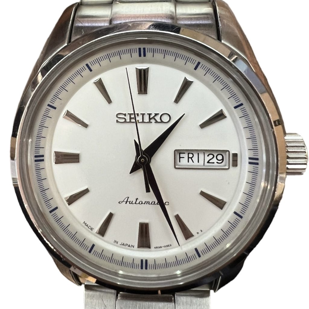 SEIKO　プレサージュ　白文字盤　デイデイト　腕時計　4R36-03H0 　