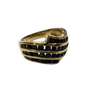 K18　サファイア付きリング　