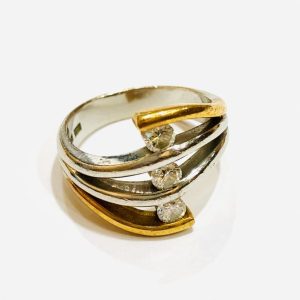 Pt850ベースK18 ダイヤモンド0.36ct リング