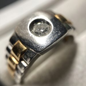 Pt900 ベース K18 メレ0.25ct コンビネーションダイヤモンドリング