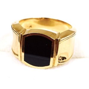 K18 オニキス付き リング