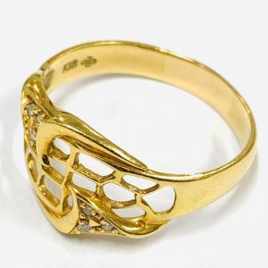 K18(18金) リング メレダイヤ付き