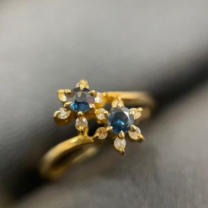 K18 色石付き リング