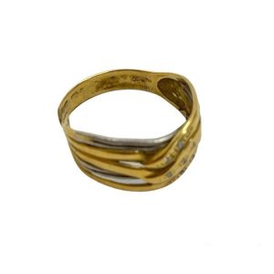 K18/Pt900 石付コンビリング