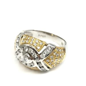 K18 Pt900 18金 プラチナ900 メレダイヤリング