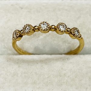 K18 18金 メレダイヤモンド付きリング