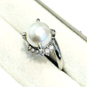Pt900 ダイヤモンド パール リング