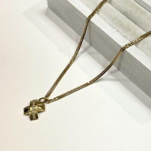 K18 18金 メレダイヤモンド付きネックレス