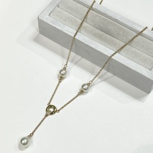 K18 18金 パール付き ネックレス