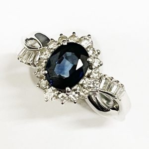 Pt900 サファイア1.28ct ダイヤ0.48ct リング