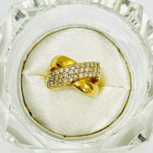 K18 メレダイヤモンド0.87ct付き リング