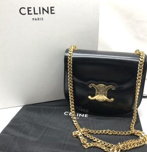 CELINE セリーヌ ティーンチェーン サブス トリオンフ シャイニーカーフスキン