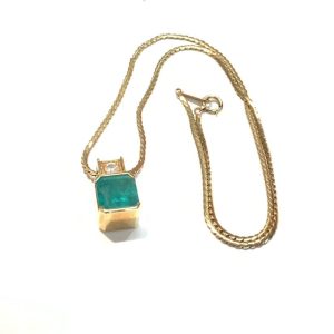 K18 エメラルド 5.11ct ダイヤモンド 0.16ct ネックレス