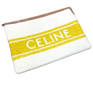 CELINE クラッチバッグ キャンバス×レザー