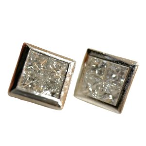 K14WG  メレダイヤ 1ct イヤリング