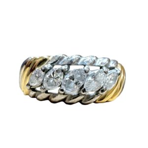 K18 18金 Pt900 プラチナ900 メレダイヤ0.53ct リング