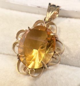 K18 18金 シトリン ペンダントトップ