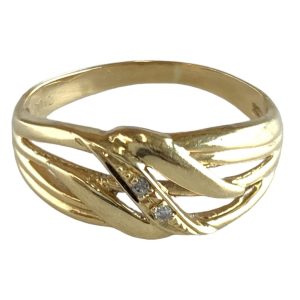 K18 18金 メレダイヤ付きリング