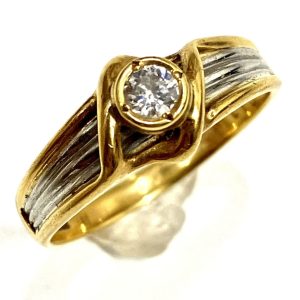 K18/Pt900 ダイヤモンド付きリング