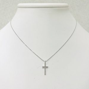 K18WG メレダイヤ0.08ct付きネックレス