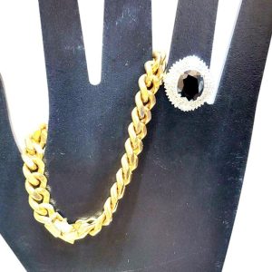 K18 ブレスレット Pt900 サファイア リング