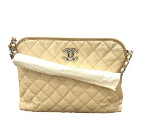 シャネル CHANEL マトラッセ キャビアスキン ショルダー チェーン バッグ