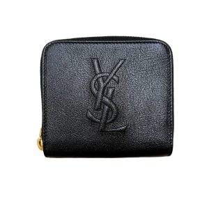 SAINT LAURENT サンローラン コンパクトウォレット 568985 YSL レザー 黒