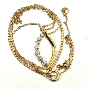 K18 メレダイヤ付きネックレス