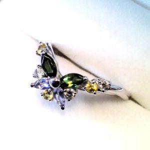 K18WG ダイヤモンド エメラルドリング