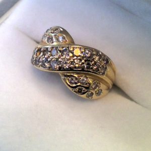 K18メレダイヤ付きリング