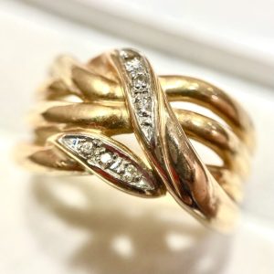 K18/Pt900(18金/プラチナ900) メレダイヤ リング