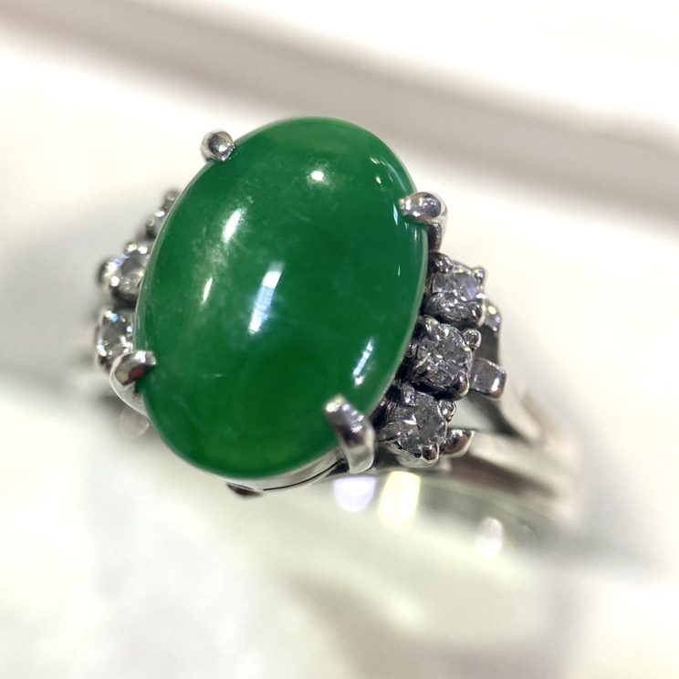 Pm刻印) Pt900(プラチナ900) ヒスイ リングの買取実績 | 買取専門店  