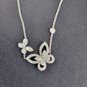 Graff グラフ ダブル バタフライ シルエット ペンダント 0.53ct|渋川市渋川