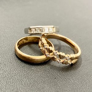 K18リング / Pt900リングダイヤ付