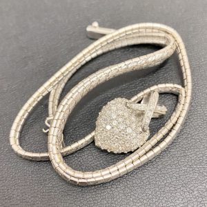 K18ネックレス / Pt900トップ ダイヤ付