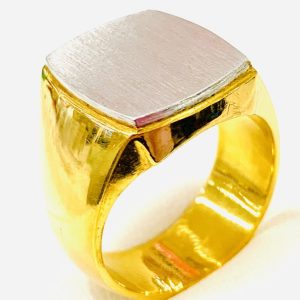 K18 Pt850 印台コンビリング