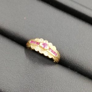 K18/Pt900 ルビー付 リング