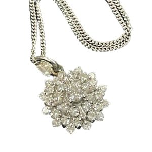 Pt850 メレダイヤ付きネックレス