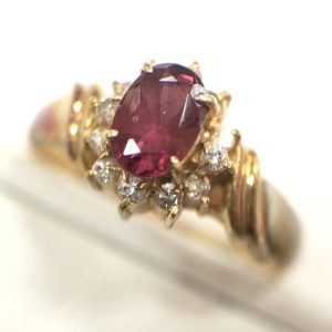 K18 18金 ルビー メレダイヤ リング